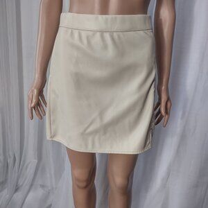 Wonder nation beige faux leather mini skirt size XL 14-16